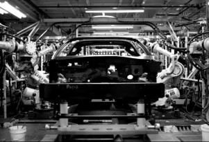 The 2014 Chevrolet Corvette's assembly line