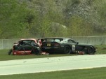 The aftermath of David Pintaric's SRT Viper Cup crash.