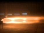 The Bloodhound SSC's rocket engine, undergoing its first test firing