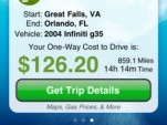 The Cost2Drive app for iPhone. Image: C2G