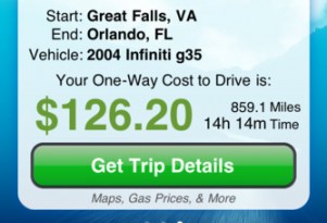 The Cost2Drive app for iPhone. Image: C2G