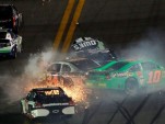 The first crash at the 2012 Daytona 500 took out five-time champ Jimmie Johnson. Photo via NASCAR