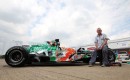 The former Force India F1 car, repainted by Dexter Brown. Image: RM Auctions