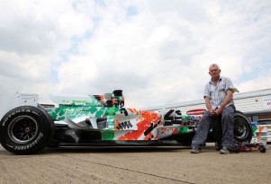 The former Force India F1 car, repainted by Dexter Brown. Image: RM Auctions