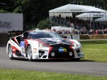 The Gazoo Racing Lexus LFA runs up the hill at Goodwood
