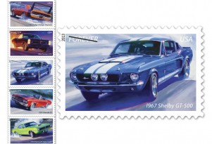 The Muscle Cars Forever stamps, part of the America on the Move series