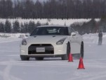 The Nissan GT-R shows its snow-driving capabilities