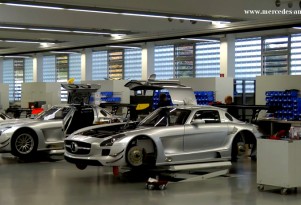 The SLS AMG GT3, under construction.