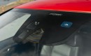 The windshield-mounted sensors of Volvo's City Safety system.