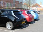 Three Nissan Leafs
