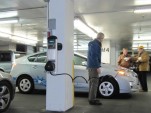 Charging station at Hertz Global EV rental launch, New York City, December 2010