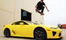 Tony Hawk jumping over an LFA supercar loaned to him by Lexus