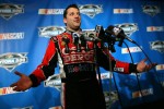 Tony Stewart's engulfed by microphones - NASCAR photo