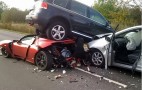 Tesla Roadster, Toyota Prius, VW Touareg Crash in Denmark