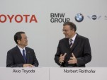 Toyota CEO Akio Toyoda with BMW CEO Norbert Reithofer