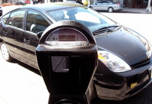 Toyota Prius at parking meter