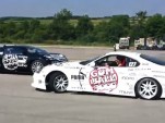 Toyota Supra drifts around Bugatti Veyron at Gumball 3000