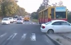 Car Gets T-Boned By Tram: Video