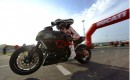 Troy Bayliss won the drag race - Ducati photo