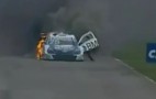 Racer Rolls Out Of Moving, Burning Car Mid-Track, Survives: Video