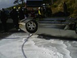 Upside down Lamborghini Murcielago Roadster in South Africa