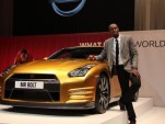 Usain Bolt and his personal gold Nissan GT-R