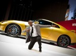Usain Bolt and his personal gold Nissan GT-R