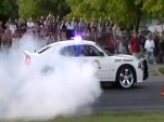 Utah Highway Patrol car does burnout for charity