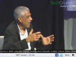 Venture capitalist Vinod Khosla speaking at TechCrunch Disrupt conference