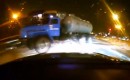 Video footage of a train crashing into a truck