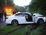 Wreckage of a 2013 BMW M5 that belonged to Dutch DJ Headhunterz 