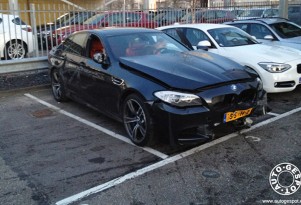 Wreckage of a 2013 BMW M5 that crashed in The Netherlands