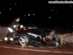 Wreckage of a Ferrari 458 Itala that crashed near Taranto, Italy