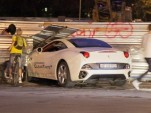Wreckage of a Ferrari California that crashed in Russia - Image courtesy Vninform