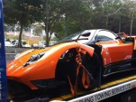 Wreckage of a Pagani Zonda F that crashed in Hong Kong
