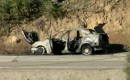 Wreckage of car that exploded in eastern San Diego County