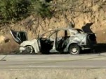 Wreckage of car that exploded in eastern San Diego County