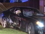 Wreckage of Ferrari 612 Scaglietti driven by 25-year-old
