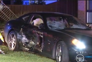 Wreckage of Ferrari 612 Scaglietti driven by 25-year-old