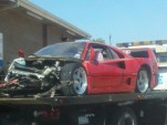 Wreckage of Ferrari F40 that crashed in Houston, Texas