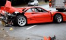 Wreckage of Ferrari F40 that crashed in Vancouver, British Columbia, Canada