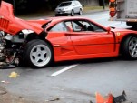 Wreckage of Ferrari F40 that crashed in Vancouver, British Columbia, Canada