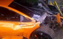 Wreckage of Lamborghini Murcielago LP 670-4 SV that crashed in Indonesia