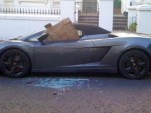 Wrecked Lamborghini Gallardo Spyder on the streets of London