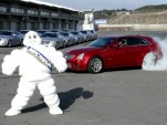 2011 Cadillac CTS-V Wagon burnout, Michelin man