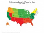 Average length of auto rentals by state (via Enterprise)
