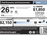 EPA gas-mileage label (window sticker), design used starting in model year 2013