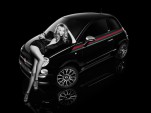 Model Natasha Poly and the Fiat 500 By Gucci