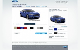 2013 Ford Fusion Configurator Goes Live