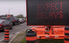 Highway sign: 'Expect delays'